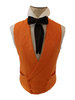 Plain Linen Double Breasted Waistcoat (Orange)
