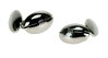 Rugby Ball Cufflinks (Silver Plated, Chain Fit)