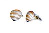 Sea Shell Cufflinks (Sterling Silver and Enamel)