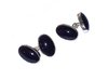 Oval Onyx Cufflinks (Sterling Silver and Chain Fit)