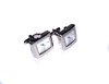 Rectangle Rhodium Plated Quartz Watch Cufflinks (1)