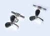 Propeller Cufflinks (Sterling Silver and Chain Fit)