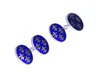 Fleur De Lis Blue Cufflinks (Sterling Silver, Enamel and Chain Fit)