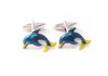 Blue and Yellow Dolphin Cufflinks