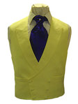 Plain Linen Double Breasted Waistcoat (Yellow)