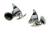 Wind Surfer Cufflinks (Silver Plated, Chain Fit)