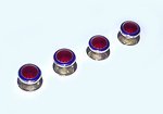 Round Red and Blue Enamel Studs (Sterling Silver)