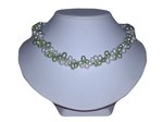 Freshwater Green and White Pearl Necklace with Lock Clasp