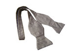 Grey Silk Self-Tie Bow Tie