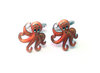 Orange Cartoon Octopus Cufflinks